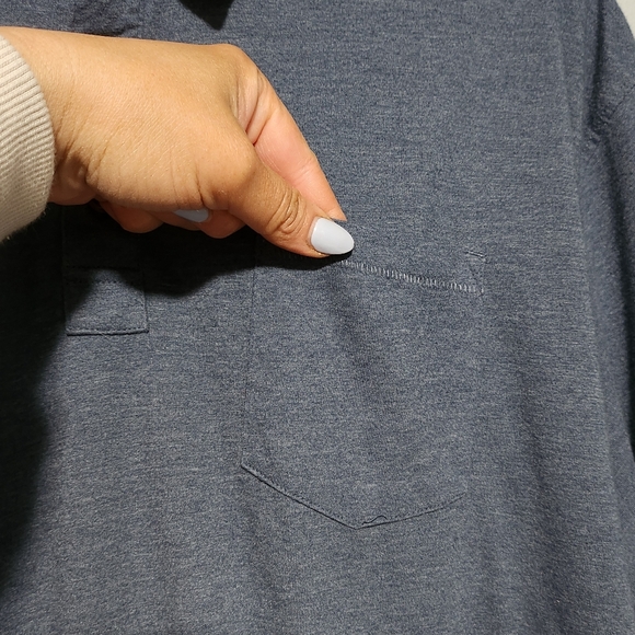 PRANA Polo Shirt Men’s XXL Blue Short Sleeve Button Up Pocket Sustainable Casual - Picture 4 of 10